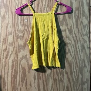 Yellow cropped tank top
